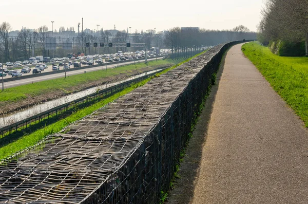 Rotterdam Hollanda Nisan 2023 Her Iki Yönde Trafik Sıkışıklığı Olan — Stok fotoğraf