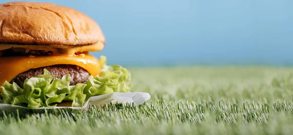 Delicious Burger Segar Buatan Sendiri — Stok Foto