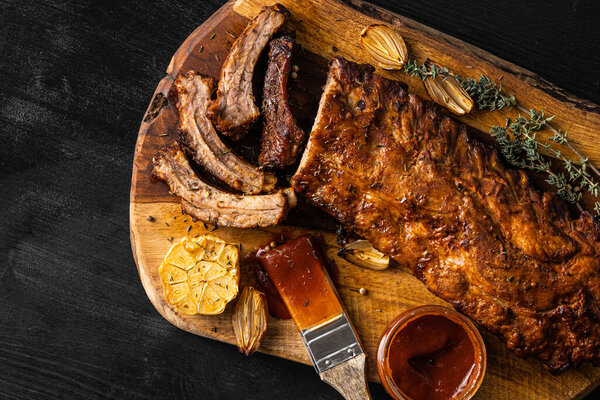 Juicy Hot Grilled Ribs Summer Barbecue Nature Stock Image
