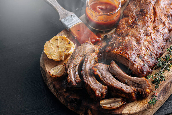 Bbq Nature Hot Tasty Grilled Pork Ribs Stock Image