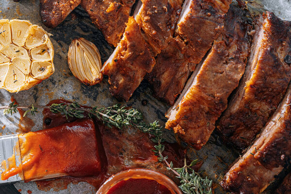 Smoked Bbq Ribs Summer Barbecue Nature Royalty Free Stock Images