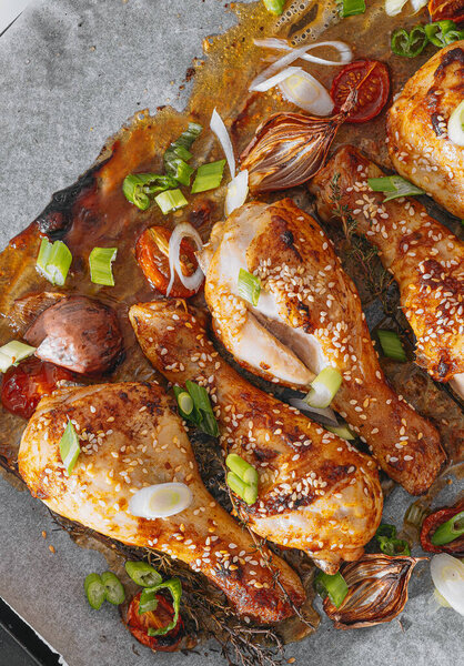 Baked Chicken Legs Baked Chicken Drumstick Paper Royalty Free Stock Images