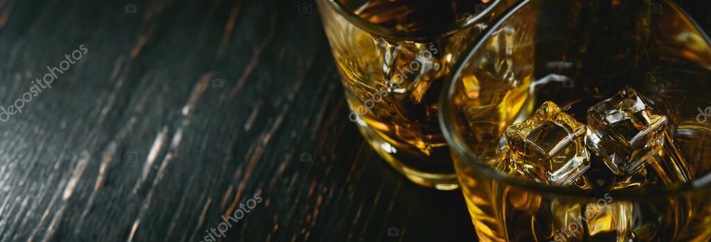 Whiskey Ice Modern Glasses Stock Photo