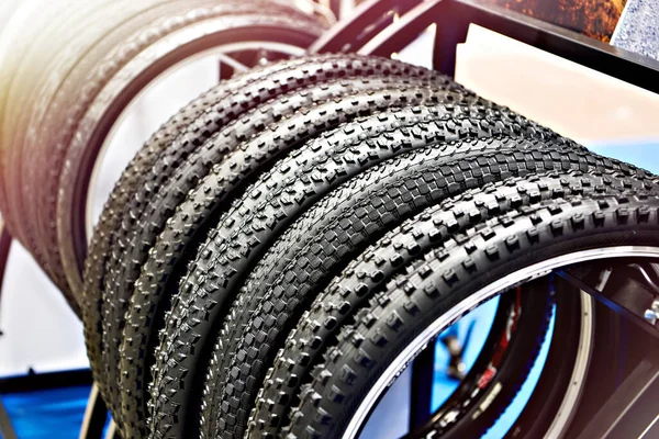 Bicycle Tires Assortment Store — Stock Photo, Image