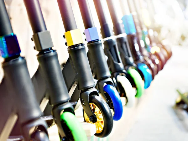 Rubber Wheels Scooters Store — Stockfoto
