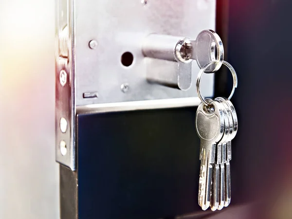 Door Lock Metal Keys — Stock Photo, Image