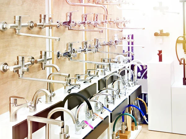 Torneiras Água Cozinha Banheiro Modernas Loja — Fotografia de Stock