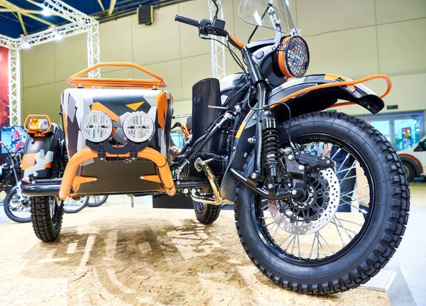 Мотоцикл Коляской Выставке — стоковое фото