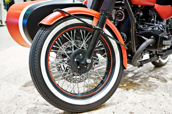 Motocicleta Com Sidecar Exposição — Fotografia de Stock