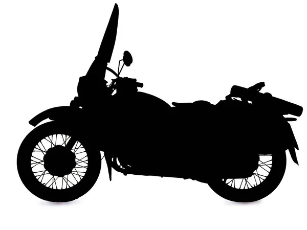 Retro motorcycle isolated black white background