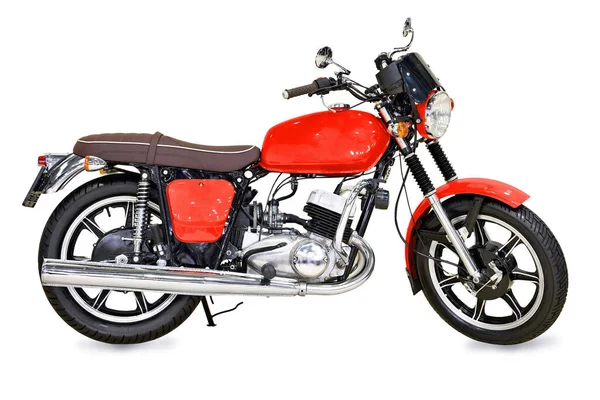 Klassisk Väg Motorcykel Isolerad Vit Bakgrund — Stockfoto