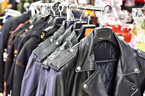 Motorcycle Leather Jackets Store — Stock Photo, Image