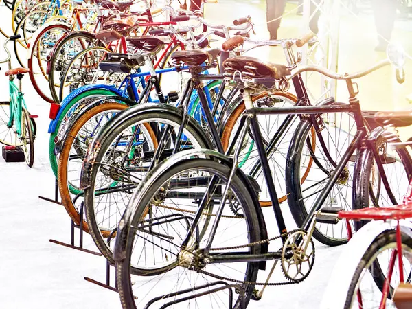 Old Vintage Road Bicycles Exhibition — Stock Photo, Image