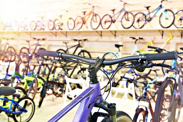 Bicycles Handlebar Sports Shop — Stock Photo, Image