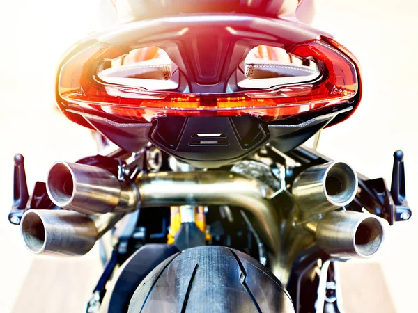Tubos Escape Motocicleta Futurista Moderna — Fotografia de Stock