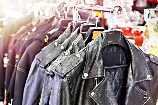 Motorcycle Leather Jackets Store — Stock Photo, Image
