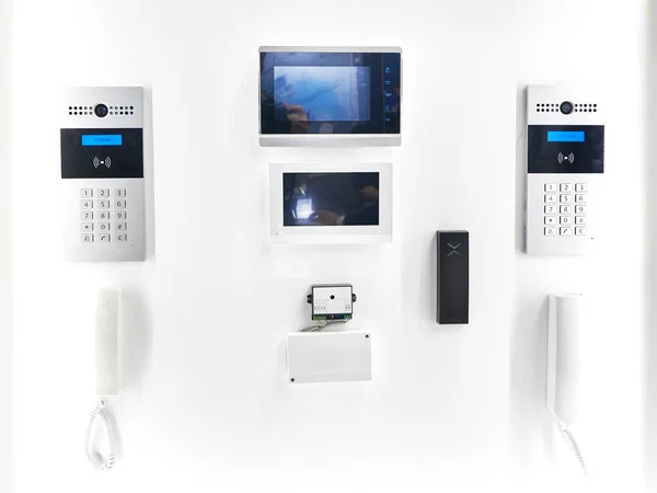 Dispositivos Para Intercomunicação Exposição — Fotografia de Stock