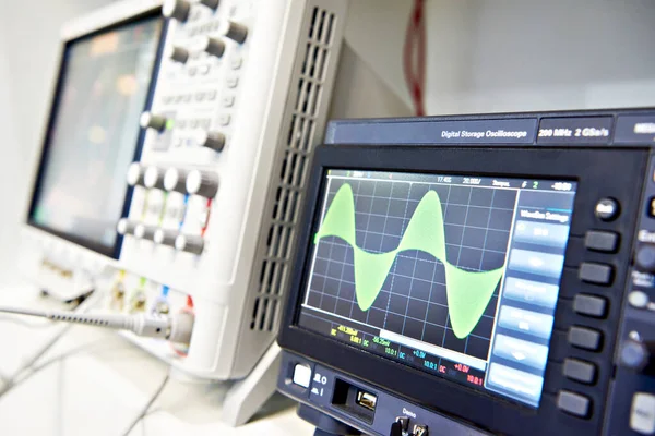 stock image Modern digital storage oscilloscope in laboratory