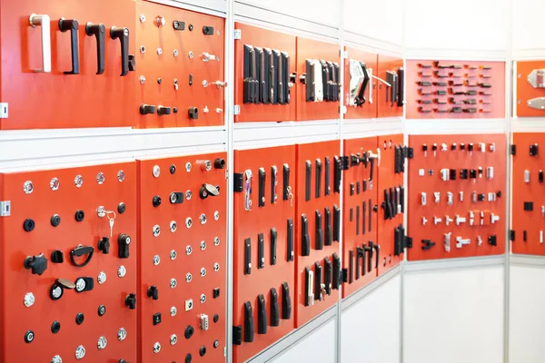 Locks and hinges for electrical box doors in store