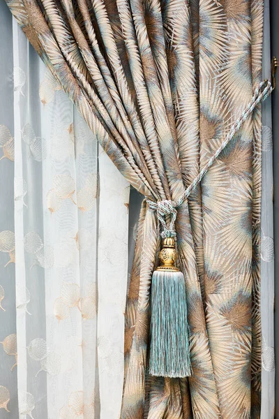 Tassel Curtains Home Interior — Stock Photo, Image