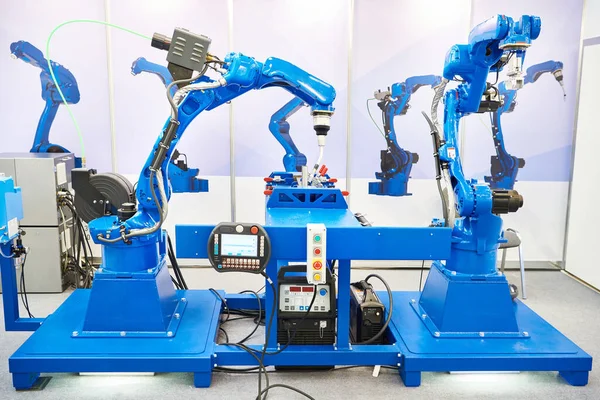 Robots Soldadura Seis Ejes Para Industria Pieza Metálica —  Fotos de Stock