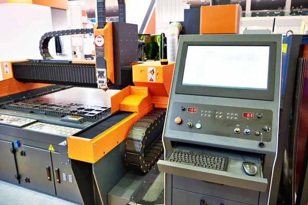 Máquina Cnc Industrial Corte Laser Metal — Fotografia de Stock