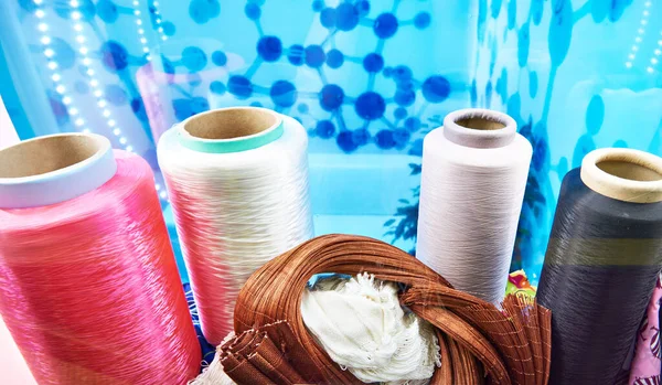 Polyamid Garn Technische Textilien Und Nylon Tauchschnurgewebe Auf Ausstellung — Stockfoto