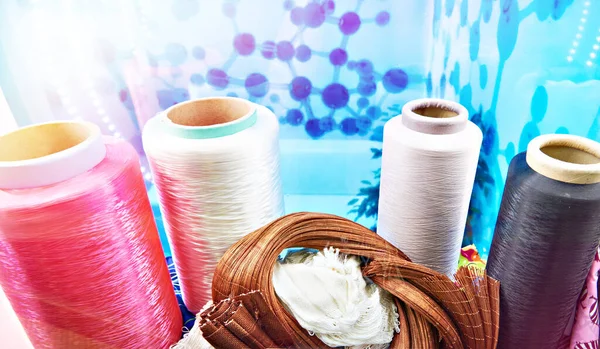 Polyamide Ipliği Teknik Tekstil Naylon Iplik Kumaşı Sergileniyor — Stok fotoğraf