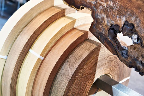 Edge Coils Naturholzfurnier Für Möbel Und Interieur — Stockfoto