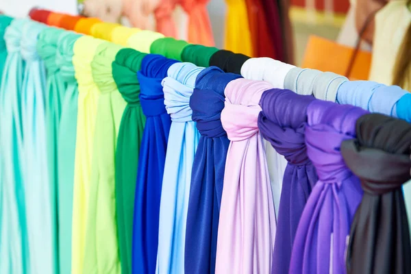 Colored Fabrics Sewing Clothes Store — Photo