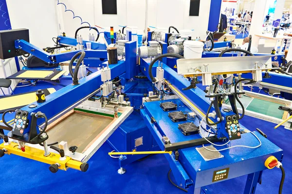 Industrial Set Equipment Printing Textiles lizenzfreie Stockfotos