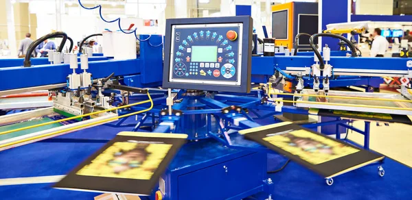 Industrial Set Equipment Printing Textiles lizenzfreie Stockbilder