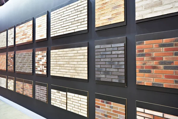 Samples Brick Decorative Wall Panel Store Exhibition — Fotografia de Stock