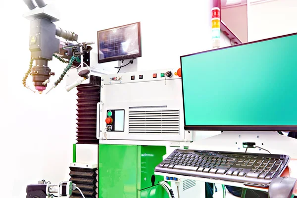 Máquina Laser Para Soldagem Automatizada Corte Metal — Fotografia de Stock