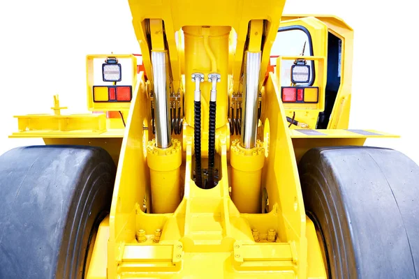 Hydraulic Lift Bucket Loader Industrial Mining Isolated White — Stock Photo, Image