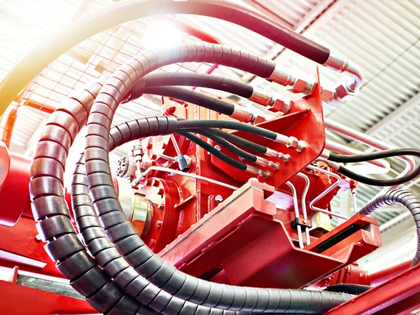 Węże Hydrauliczne Górniczej Maszynie Przemysłowej — Zdjęcie stockowe
