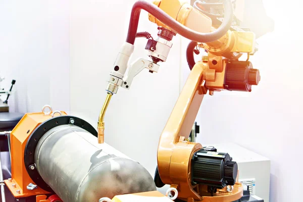 Endüstri Metal Parçası Için Kaynak Robotik Kol Manipülatörü — Stok fotoğraf