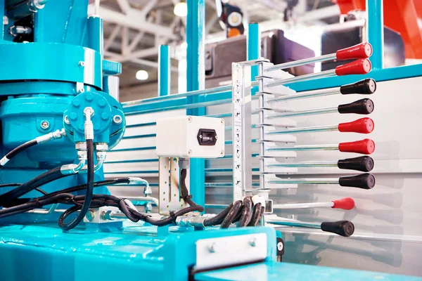 Гидравлическая Система Рычагами Шлангами Промышленной Машины — стоковое фото