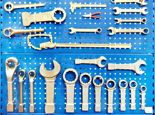 Wrenchs Spanners Tools Wall Holder — Stock Photo, Image