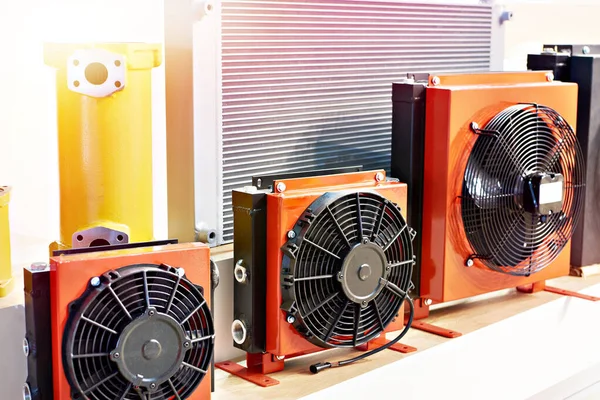 Air oil heat exchanger coolers in store exhibition