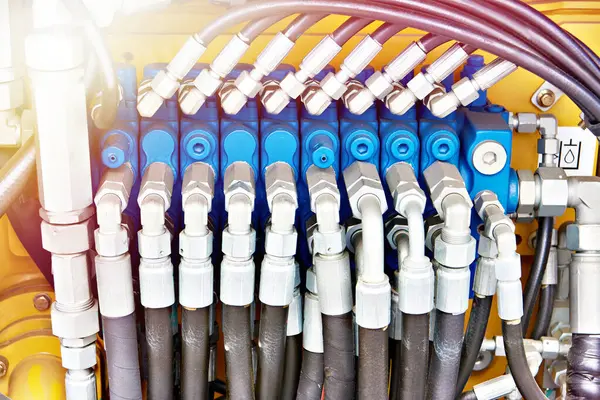 Шланги Современной Гидростроительной Машины — стоковое фото