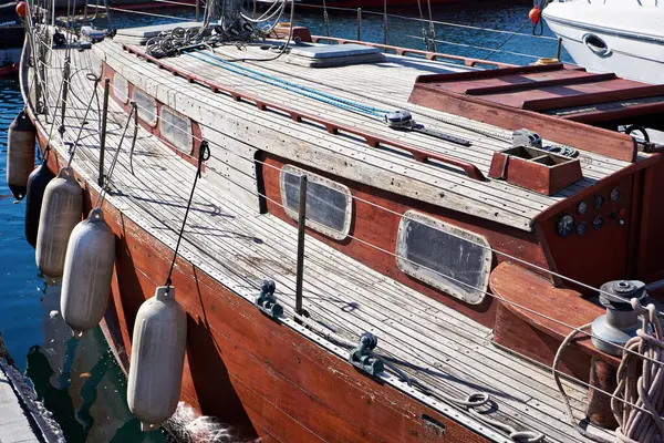 Yacht wooden deck old retro vintage