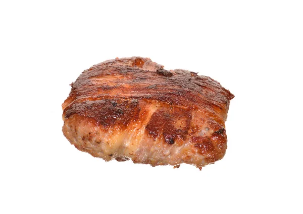 Carne Fritta Isolata Sfondo Bianco — Foto Stock