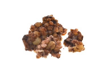 Beyaz arka planda yulaf lapası