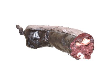 Beyaz arkaplanda izole edilmiş et