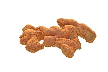 Beyaz arkaplanda zencefil izole