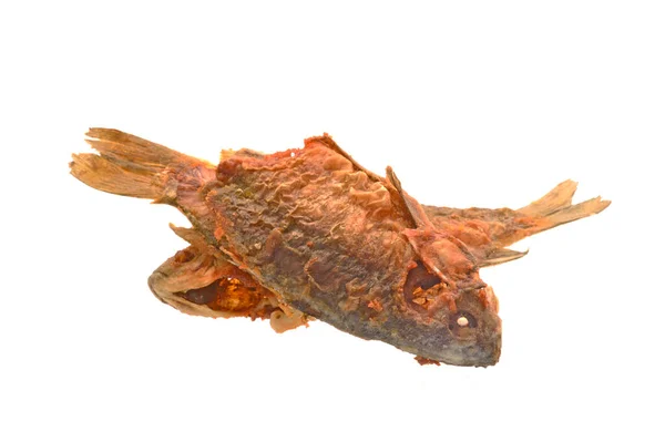 Смажена Риба Ізольована Білому Фоні — стокове фото