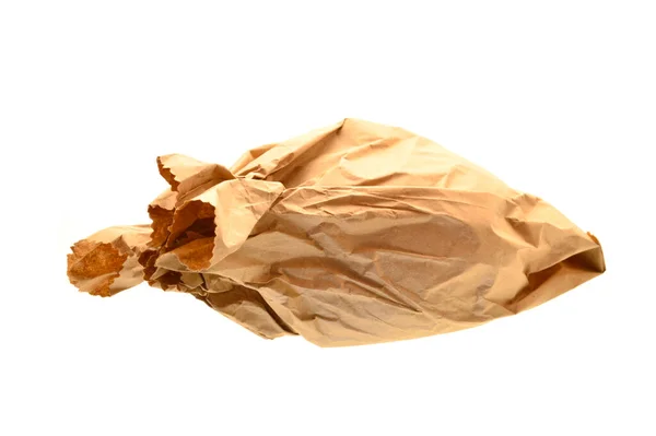 Buruşmuş Kağıt Beyaz Arkaplanda Izole — Stok fotoğraf