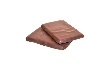 Beyaz arkaplanda izole edilmiş çikolata