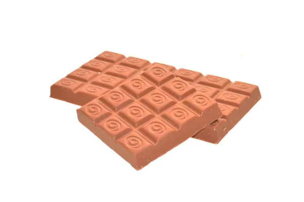 Chocolate Isolado Fundo Branco — Fotografia de Stock